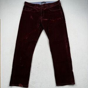 Robert Graham Pants Mens 35x29 Red Velvet Chino Stretch 5 Pocket Straight Leg